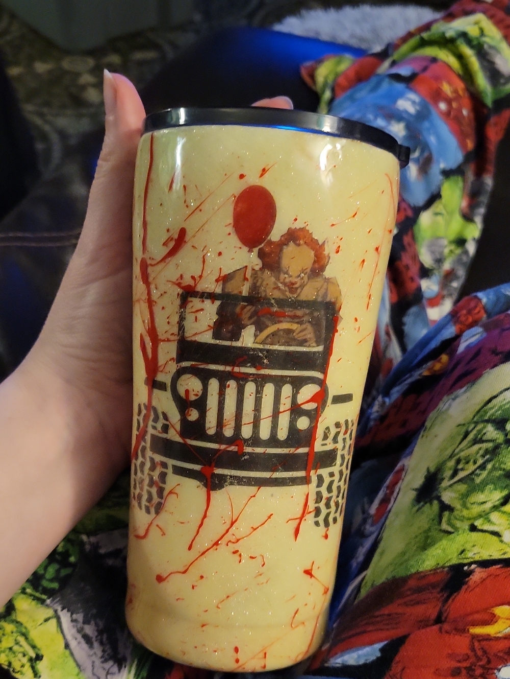 glow in the dark pennywise Jeep Tumbler